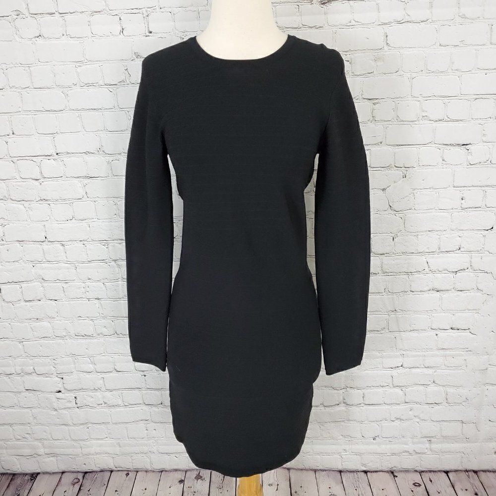 LINE Ribbed Dress Long Sleeve Black S